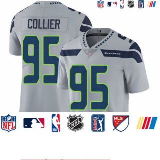 Seahawks #95 L.J. Collier Grey Alternate Men's Stitched Football Vapor Untouchable Limited Jersey