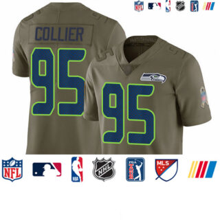 Seahawks #95 L.J. Collier Olive Youth Stitched Football Limited 2017 Salute to Service Jersey