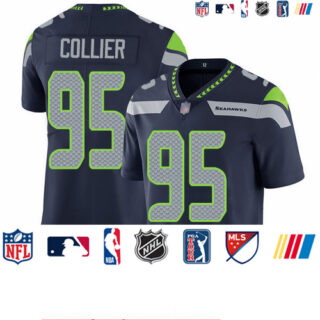 Seahawks #95 L.J. Collier Steel Blue Team Color Men's Stitched Football Vapor Untouchable Limited Jersey
