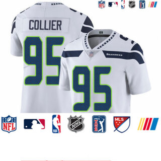 Seahawks #95 L.J. Collier White Men's Stitched Football Vapor Untouchable Limited Jersey