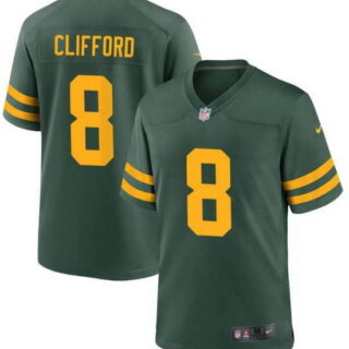 Sean Clifford #8 Green Bay Packers Men's Green Jerseys