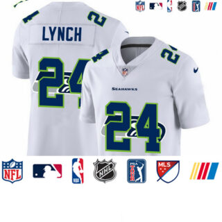 Seattle Seahawks #3 Russell Wilson White Men's Nike Team Logo Dual Overlap Limited NFL Jersey-5041