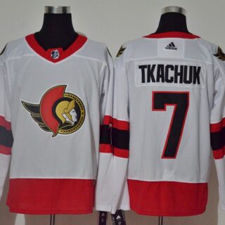 Senators 7 Brady Tkachuk White 2020-21 Reverse Retro Adidas Jersey
