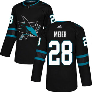 Sharks #28 Timo Meier Black Alternate Authentic Stitched Hockey Jersey