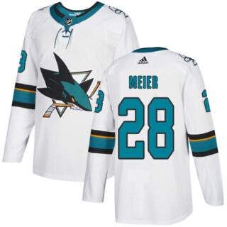 Sharks #28 Timo Meier White Road Authentic Stitched Hockey Jersey
