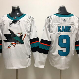 Sharks 9 Evander Kane White Adidas Jersey
