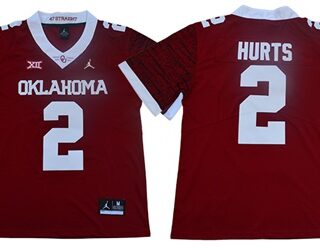 Sooners #2 Jalen Hurts Red Jordan Brand Limited New XII Stitched College Jersey