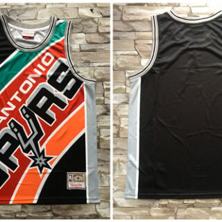 Spurs Big Face Black Hardwood Classics Swingman Jersey