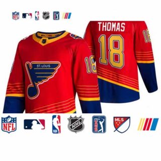 St. Louis Blues #18 Robert Thomas Red Men's Adidas 2020-21 Reverse Retro Alternate NHL Jersey
