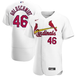 St. Louis Cardinals #46 Paul Goldschmidt Men's Nike White Home 2020 Authentic Player MLB Jersey