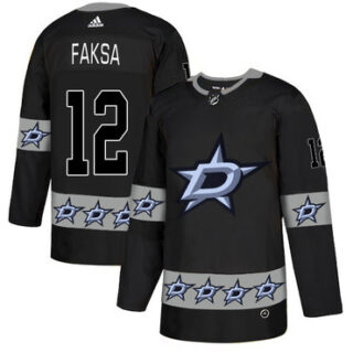 Stars 12 Radek Faksa Black Team Logos Fashion Adidas Jersey