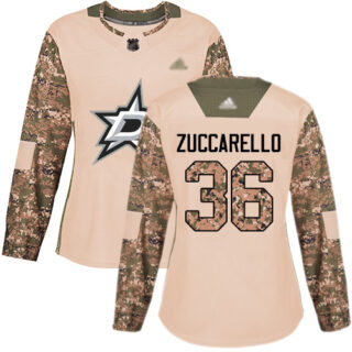 Stars #36 Mats Zuccarello Camo Authentic 2017 Veterans Day Women's Stitched Hockey Jersey