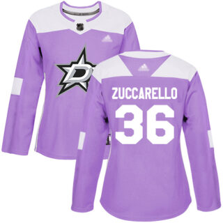 Stars #36 Mats Zuccarello Purple Authentic Fights Cancer Women's Stitched Hockey Jersey