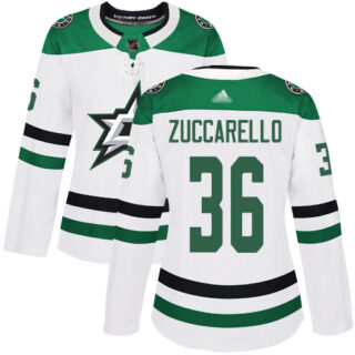 Stars #36 Mats Zuccarello White Road Authentic Women's Stitched Hockey Jersey