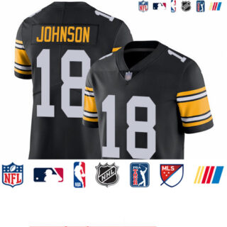 Steelers #18 Diontae Johnson Black Alternate Men's Stitched Football Vapor Untouchable Limited Jersey