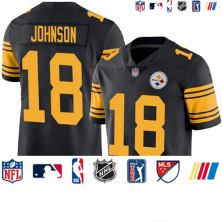 Steelers #18 Diontae Johnson Black Youth Stitched Football Limited Rush Jersey