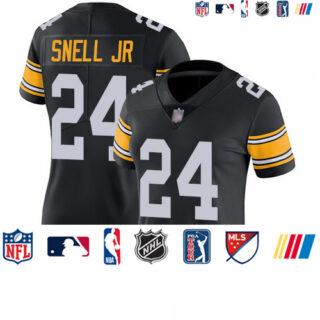 Steelers #24 Benny Snell Jr. Black Alternate Women's Stitched Football Vapor Untouchable Limited Jersey