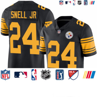 Steelers #24 Benny Snell Jr. Black Youth Stitched Football Limited Rush Jersey
