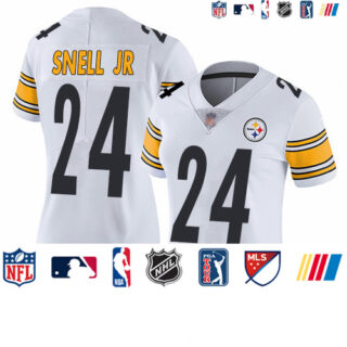 Steelers #24 Benny Snell Jr. White Women's Stitched Football Vapor Untouchable Limited Jersey