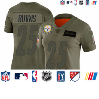 Steelers #25 Artie Burns Camo Women's Stitched Football Limited 2019 Salute to Service Jersey