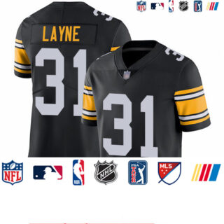 Steelers #31 Justin Layne Black Alternate Men's Stitched Football Vapor Untouchable Limited Jersey