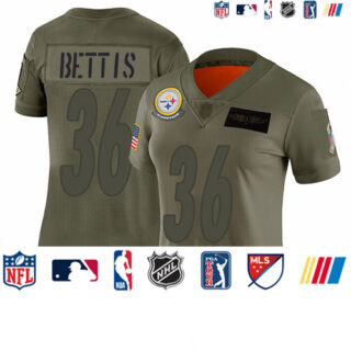 Steelers #36 Jerome Bettis Camo Women's Stitched Football Limited 2019 Salute to Service Jersey