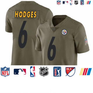 Steelers #6 Devlin Hodges Olive Men's Stitched Football Limited 2017 Salute To Service Jersey