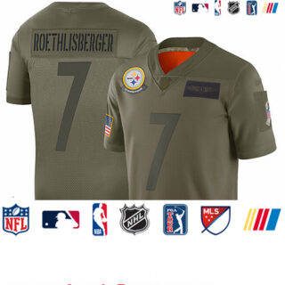 Steelers #7 Ben Roethlisberger Camo Youth Stitched Football Limited 2019 Salute to Service Jersey