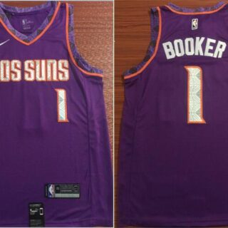 Suns 1 Devin Booker Purple City Edition Nike Swingman Jersey