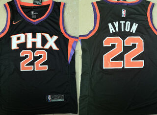 Suns 22 Deandre Ayton Black Nike Swingman Jersey(Without The Sponsor Logo)