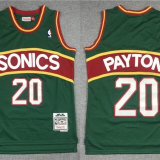 SuperSonics 20 Gary Payton Green 1995-96 Hardwood Classics Jersey