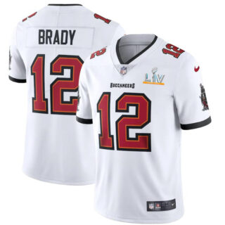 Tampa Bay Buccaneers #12 Tom Brady Men's Super Bowl LV Bound Nike White Vapor Limited Jersey