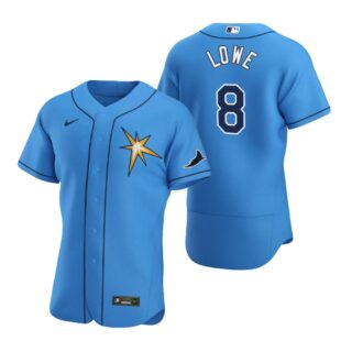 Tampa Bay Rays #8 Brandon Lowe Men's Nike Light Blue Alternate 2020 Authentic Team MLB Jersey