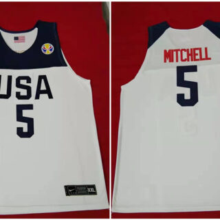 Team USA 5 Mitchell White 2016 Olympics Basketball Swingman Jersey