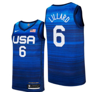 Team USA 6 Lillard Navy 2021 Olympics Basketball Swingman Jersey