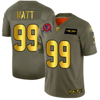 Texans #99 J.J. Watt Camo Gold Men's Stitched Football Limited 2019 Salute To Service Jersey