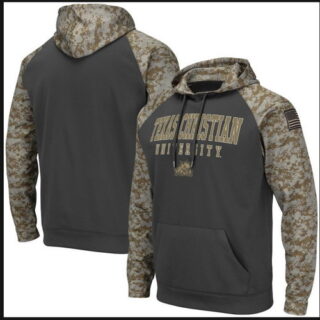 Texas Christian University Gray Camo Men's Pullover Hoodie