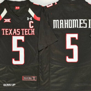 Texas Tech Red Raiders 5 Patrick Mahomes II Black C Patch College Football Jersey