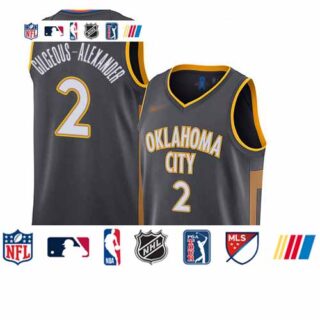 Thunder #2 Shai Gilgeous-Alexander Charcoal Basketball Swingman City Edition 2019 20 Jersey