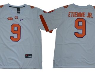 Tigers #9 Travis Etienne Jr. White Limited Stitched NCAA Jersey