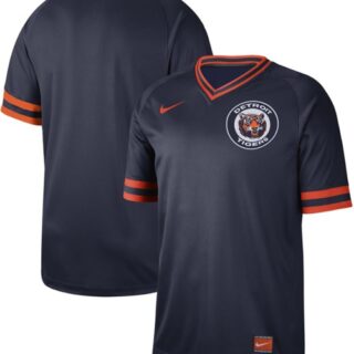 Tigers Blank Navy Authentic Cooperstown Collection Stitched Baseball Jersey