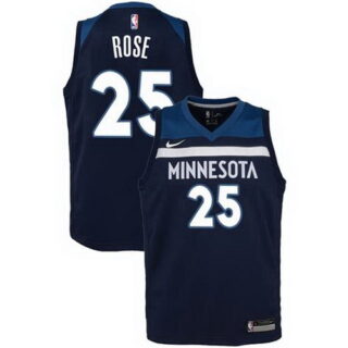 Timberwolves 25 Derrick Rose Navy Hot Printed Jersey