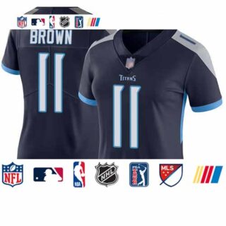 Titans #11 A.J. Brown Navy Blue Team Color Women's Stitched Football Vapor Untouchable Limited Jersey