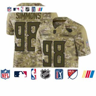 Titans #98 Jeffery Simmons Camo Men's Stitched Football Limited 2018 Salute To Service Jersey