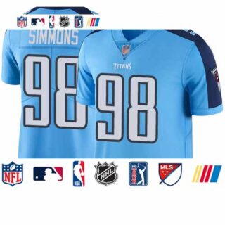 Titans #98 Jeffery Simmons Light Blue Men's Stitched Football Limited Rush Jersey