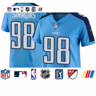 Titans #98 Jeffery Simmons Light Blue Women's Stitched Football Limited Rush Jersey