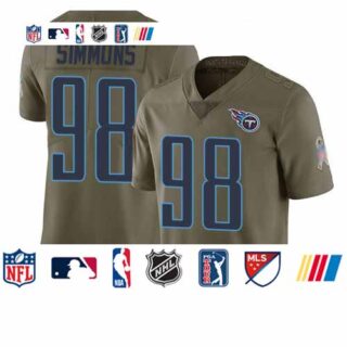 Titans #98 Jeffery Simmons Olive Men's Stitched Football Limited 2017 Salute To Service Jersey