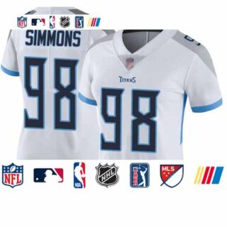 Titans #98 Jeffery Simmons White Women's Stitched Football Vapor Untouchable Limited Jersey