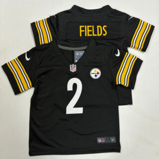 Toddlers Pittsburgh Steelers #2 Justin Fields Black Vapor Stitched Football Jersey