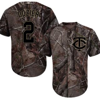 Twins #2 Brian Dozier Camo Realtree Collection Cool Base Stitched Youth Baseball Jersey